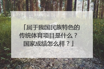 属于我国民族特色的传统体育项目是什么？国家成绩怎么样？