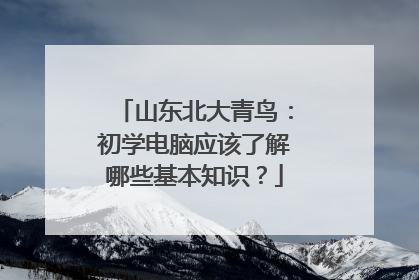 山东北大青鸟:初学电脑应该了解哪些基本知识?