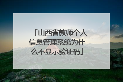 山西省教师个人信息管理系统为什么不显示验证码
