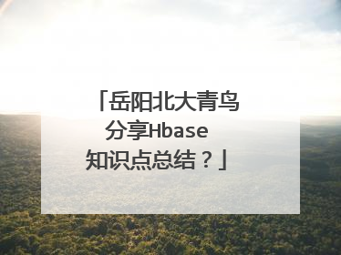 岳阳北大青鸟分享Hbase知识点总结?