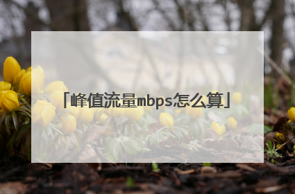 峰值流量mbps怎么算
