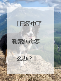 已经中了勒索病毒怎么办？