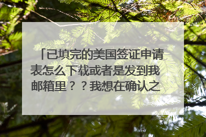 已填完的美国签证申请表怎么下载或者是发到我邮箱里??我想在确认之前再仔细看一遍