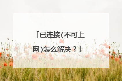 已连接(不可上网)怎么解决？