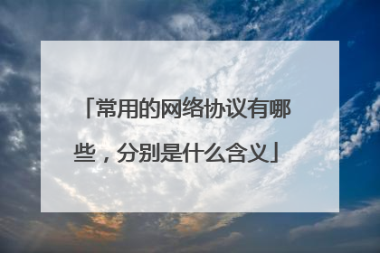 常用的网络协议有哪些，分别是什么含义