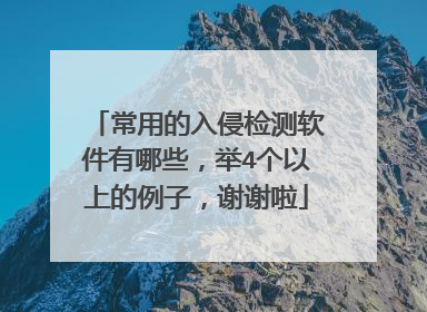 常用的入侵检测软件有哪些,举4个以上的例子,谢谢啦