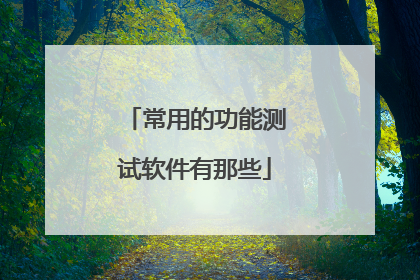常用的功能测试软件有那些