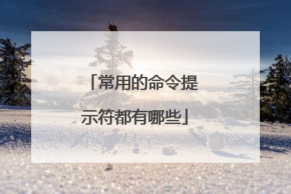 常用的命令提示符都有哪些