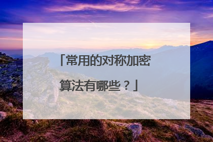 常用的对称加密算法有哪些?