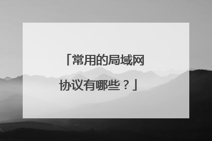 常用的局域网协议有哪些?
