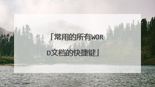 常用的所有WORD文档的快捷键