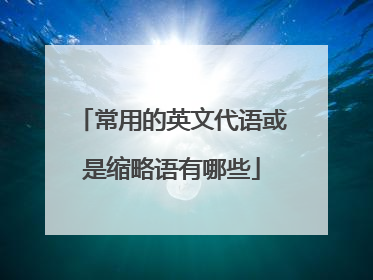 常用的英文代语或是缩略语有哪些
