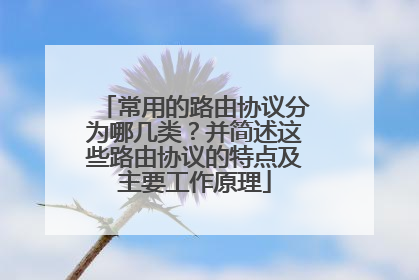 常用的路由协议分为哪几类？并简述这些路由协议的特点及主要工作原理