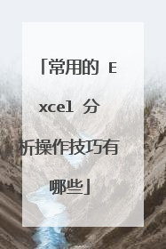 常用的 Excel 分析操作技巧有哪些