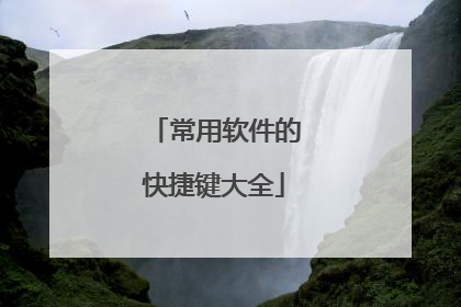 常用软件的快捷键大全