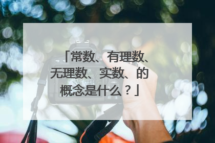 常数、有理数、无理数、实数、的概念是什么？