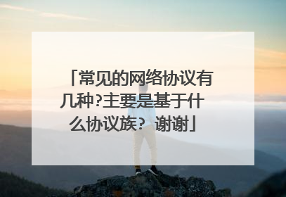 常见的网络协议有几种?主要是基于什么协议族? 谢谢