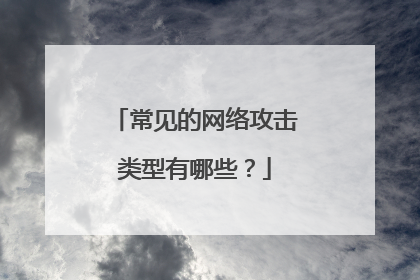 常见的网络攻击类型有哪些？