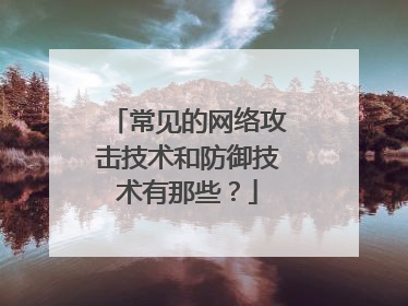 常见的网络攻击技术和防御技术有那些？