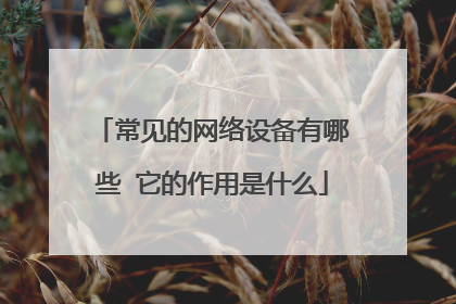 常见的网络设备有哪些 它的作用是什么