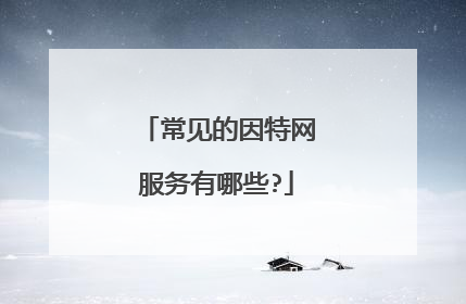 常见的因特网服务有哪些?