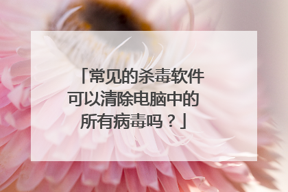 常见的杀毒软件可以清除电脑中的所有病毒吗?