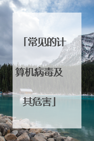 常见的计算机病毒及其危害