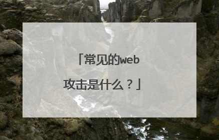 常见的web攻击是什么?