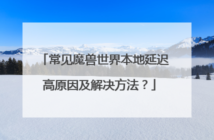 常见魔兽世界本地延迟高原因及解决方法?