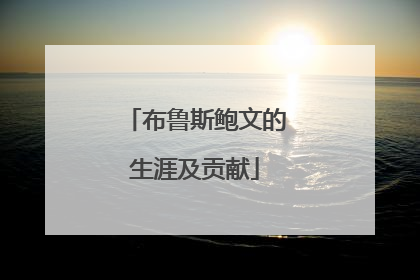 布鲁斯鲍文的生涯及贡献