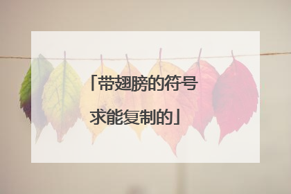 带翅膀的符号求能复制的