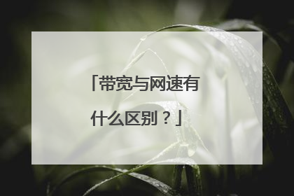 带宽与网速有什么区别?