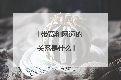 带宽和网速的关系是什么