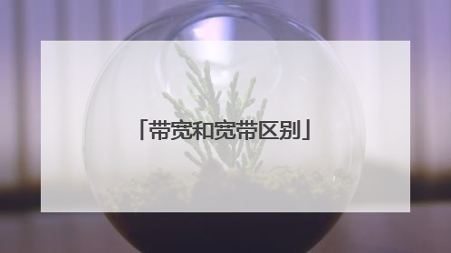 带宽和宽带区别