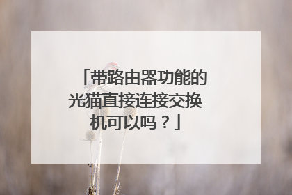 带路由器功能的光猫直接连接交换机可以吗?