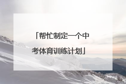 帮忙制定一个中考体育训练计划
