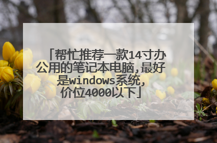 帮忙推荐一款14寸办公用的笔记本电脑,最好是windows系统,价位4000以下
