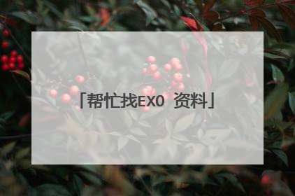 帮忙找EXO 资料