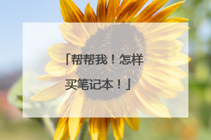 帮帮我!怎样买笔记本!
