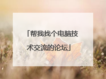 帮我找个电脑技术交流的论坛