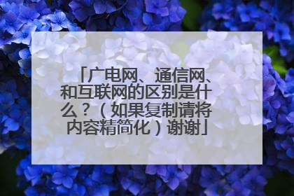 广电网、通信网、和互联网的区别是什么?(如果复制请将内容精简化)谢谢