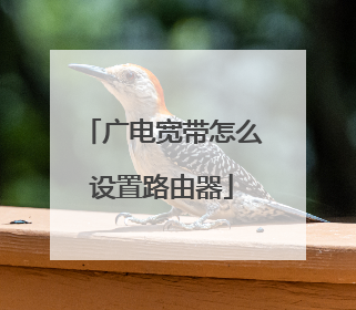广电宽带怎么设置路由器