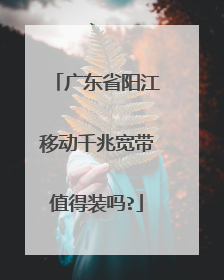 广东省阳江移动千兆宽带值得装吗?