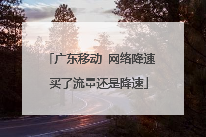 广东移动 网络降速 买了流量还是降速