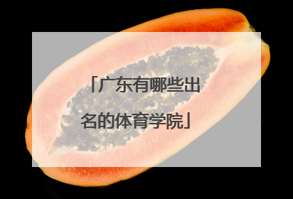 广东有哪些出名的体育学院