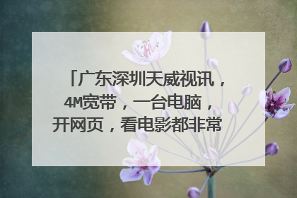 广东深圳天威视讯,4M宽带,一台电脑,开网页,看电影都非常流畅,玩网络游戏ping很高。