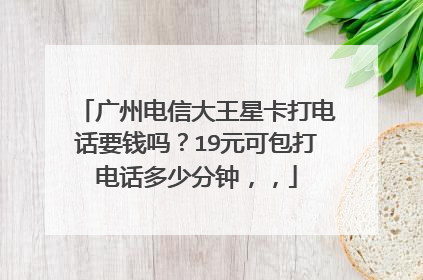 广州电信大王星卡打电话要钱吗？19元可包打电话多少分钟，，