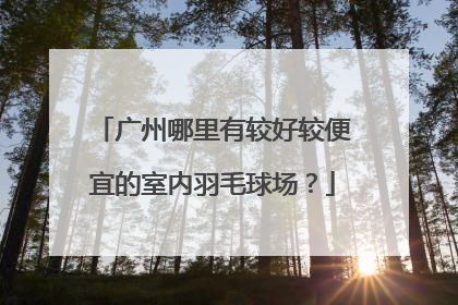 广州哪里有较好较便宜的室内羽毛球场？