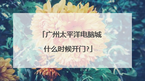 广州太平洋电脑城什么时候开门?
