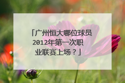 广州恒大哪位球员2012年第一次职业联赛上场？